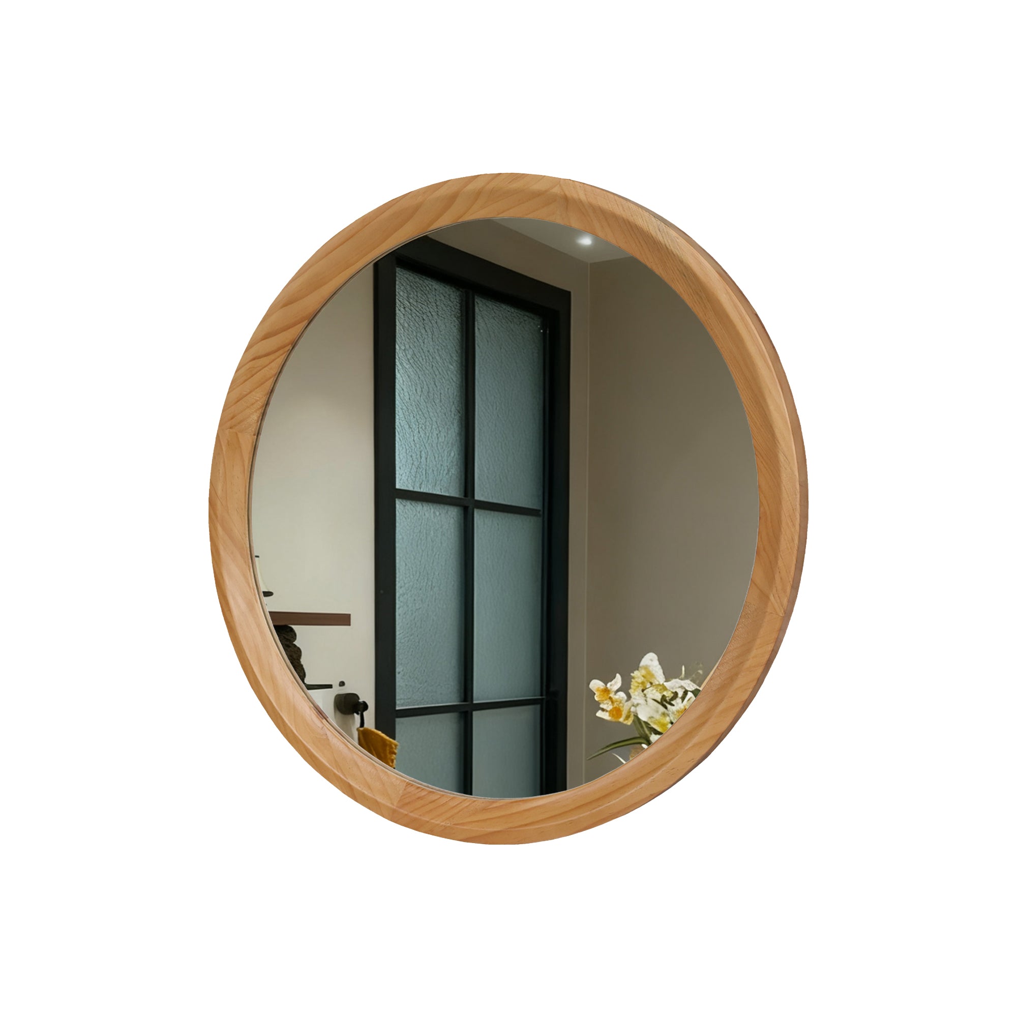 Minimalist Round Natural Magnifying Vanity Mirror