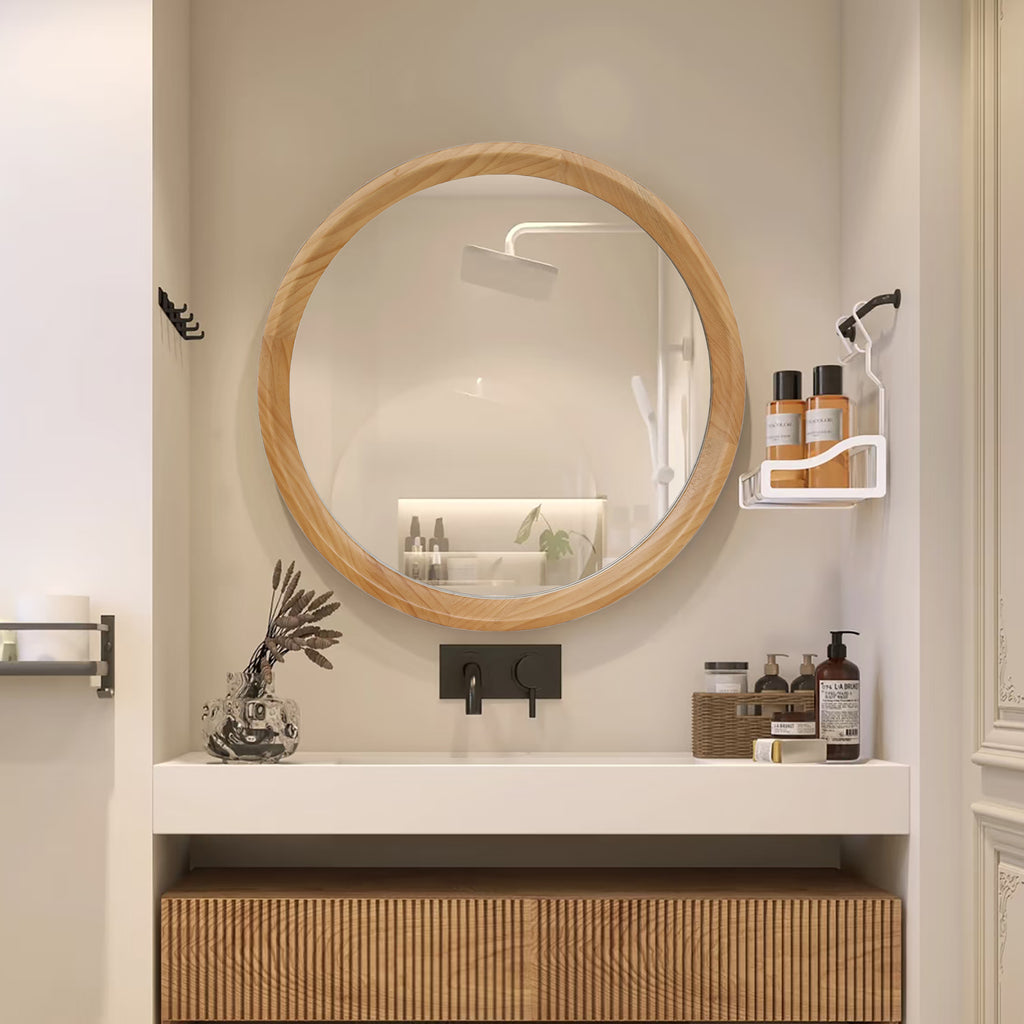 Minimalist Round Natural Magnifying Vanity Mirror
