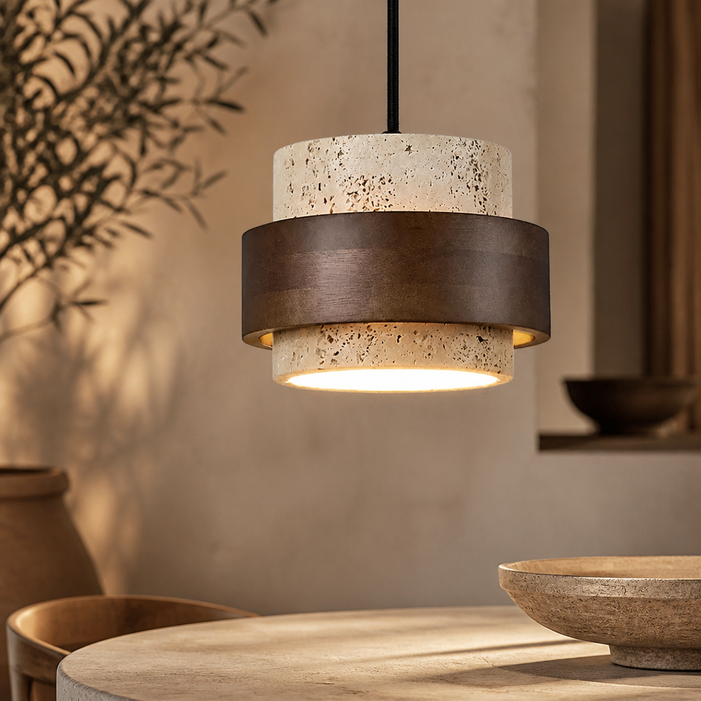 Japanese Stone Pendant Chandelier