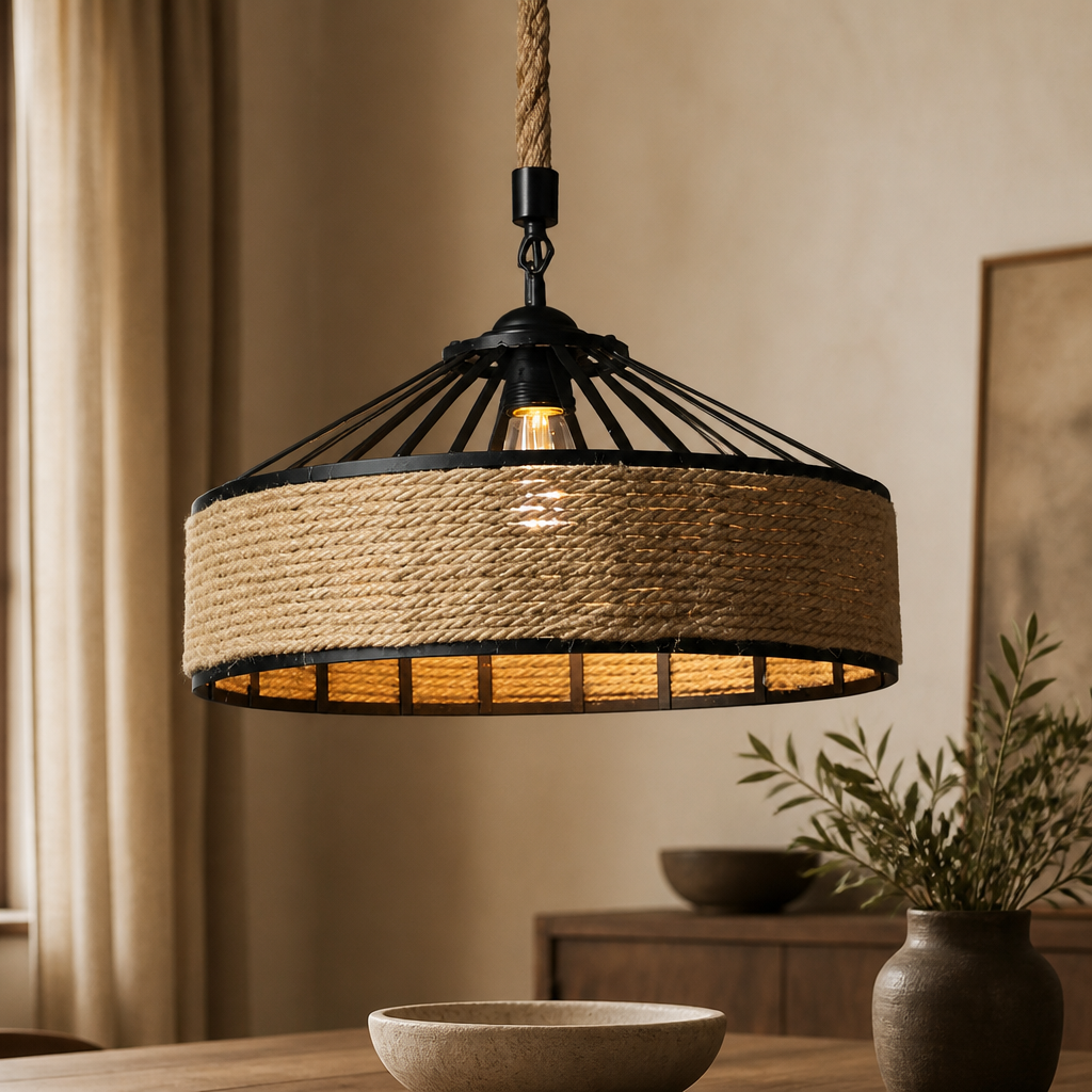 Retro Hemp Rope Pendant Chandelier