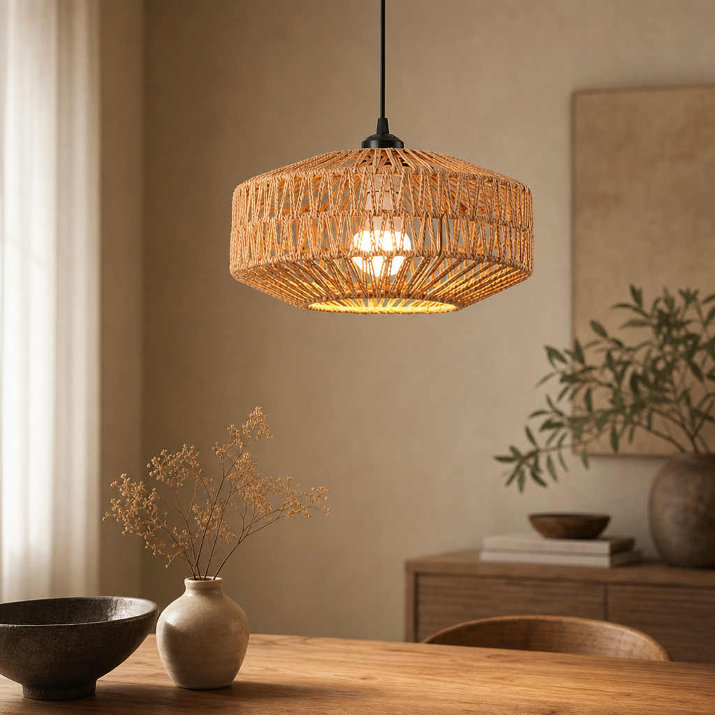 Modern Rattan Pendant Chandelier