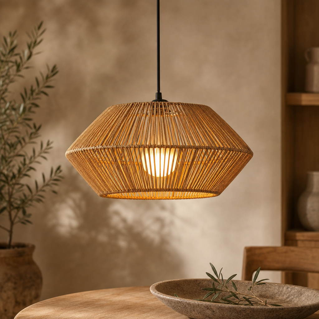 Retro Rattan Pendant Chandelier