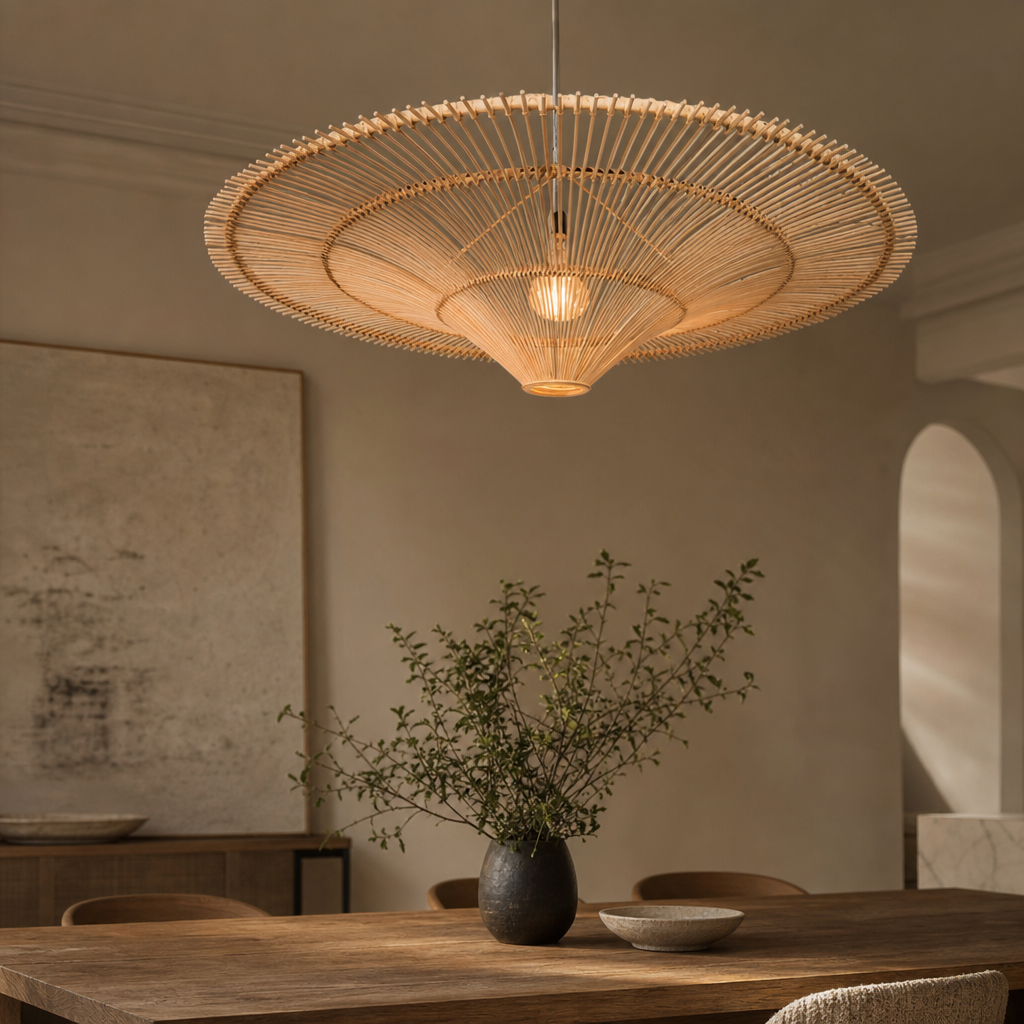 Retro Rattan Pendant Chandelier