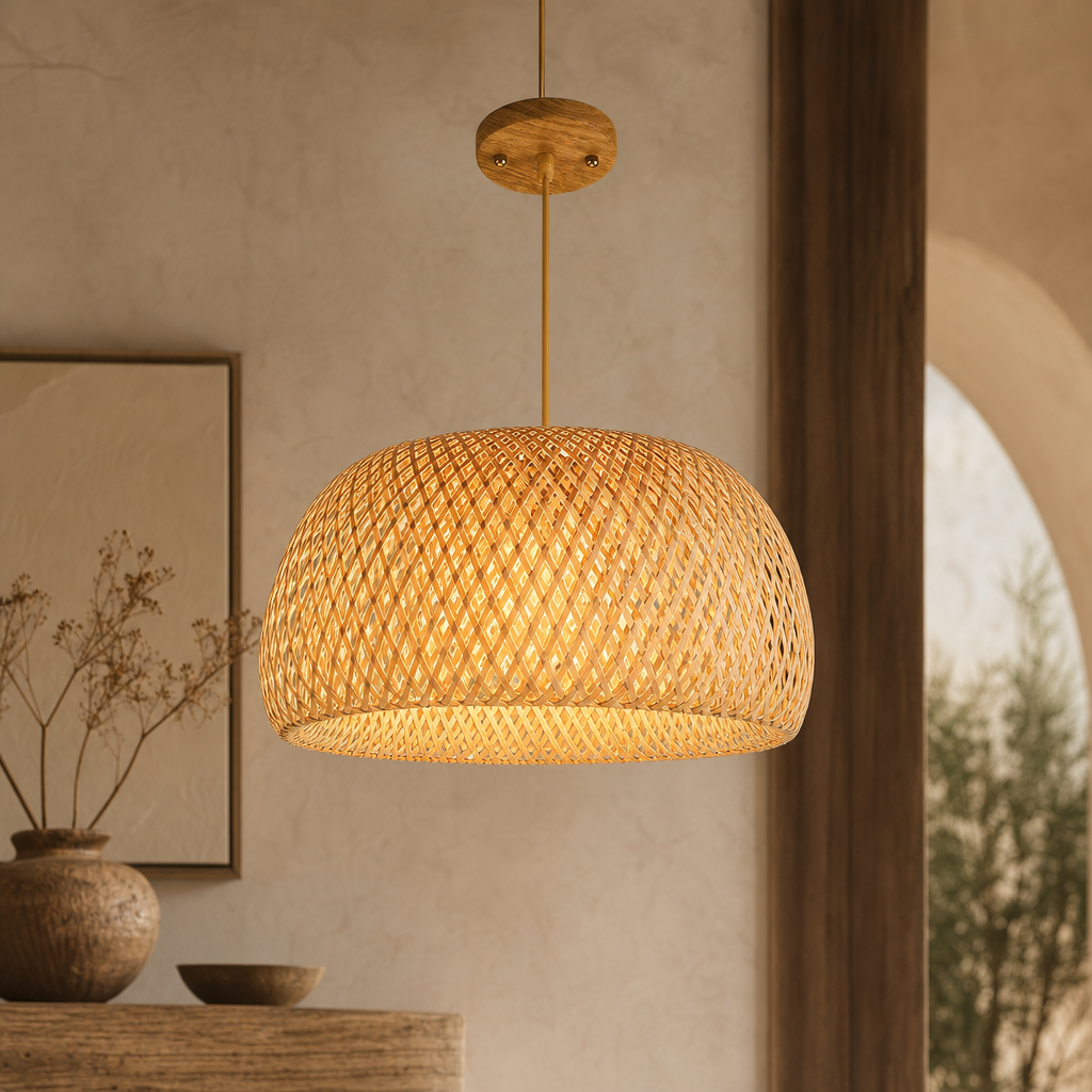 Retro Rattan Pendant Chandelier
