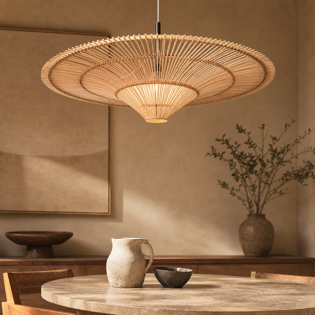 Wabi-Sabi Rattan Pendant Chandelier