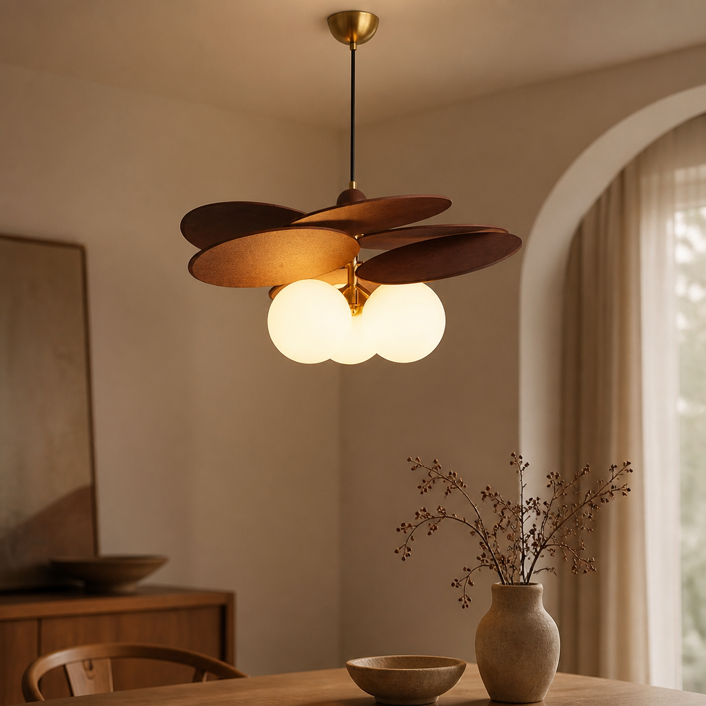 Japanese Rattan Arc Pendant Lamp
