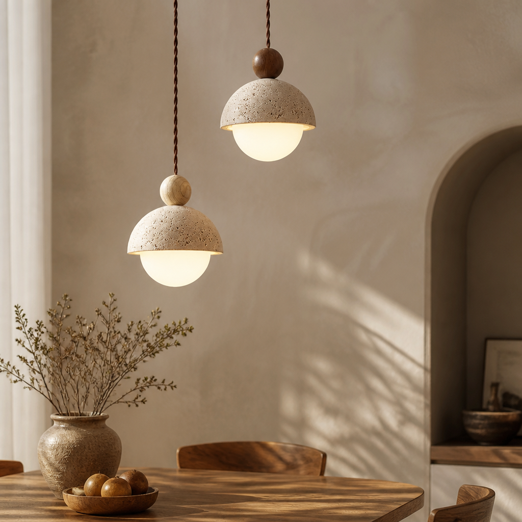 Wabi-Sabi Stone Pendant Chandelier