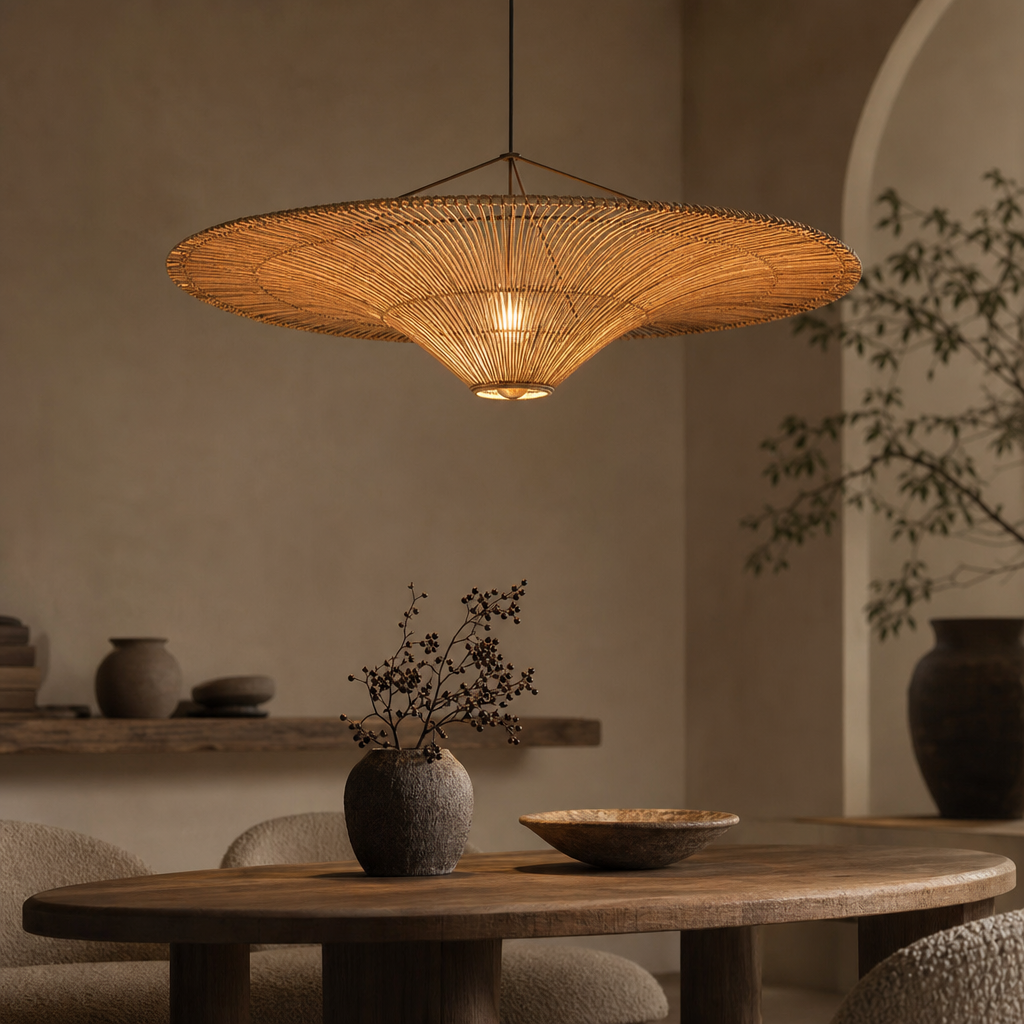 Wabi-Sabi Rattan Pendant Lamp