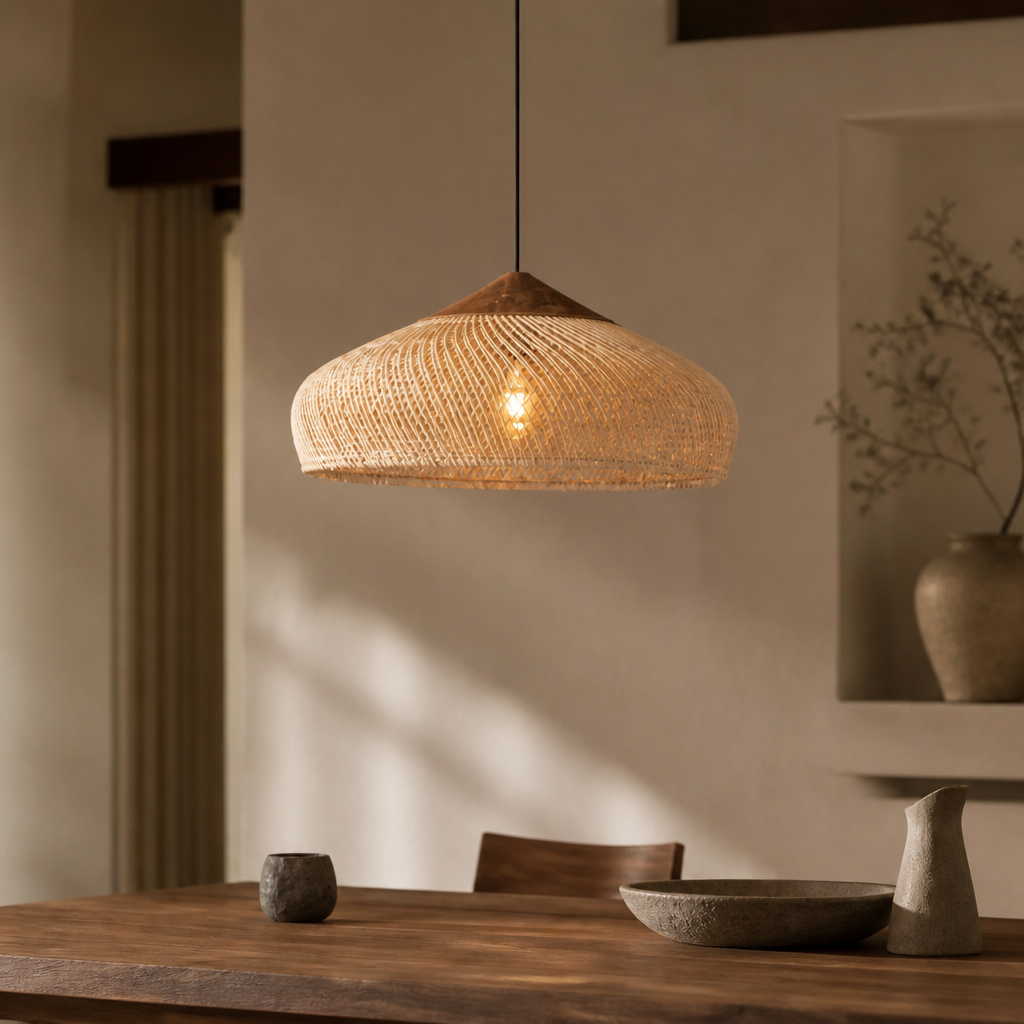 Wabi-Sabi Rattan Pendant Chandelier