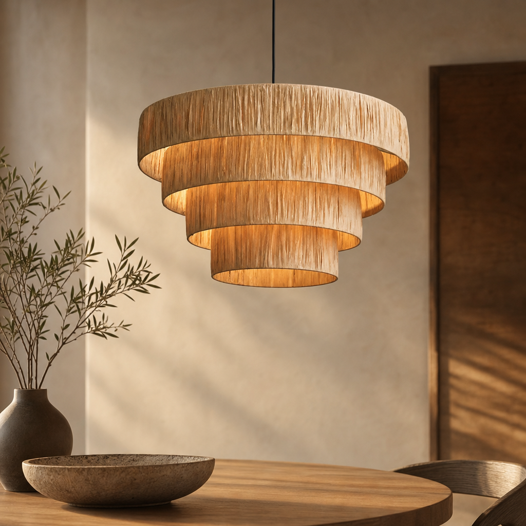 Wabi-Sabi Rattan Pendant Chandelier