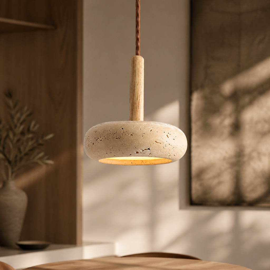 Wabi-Sabi Stone Pendant Lamp