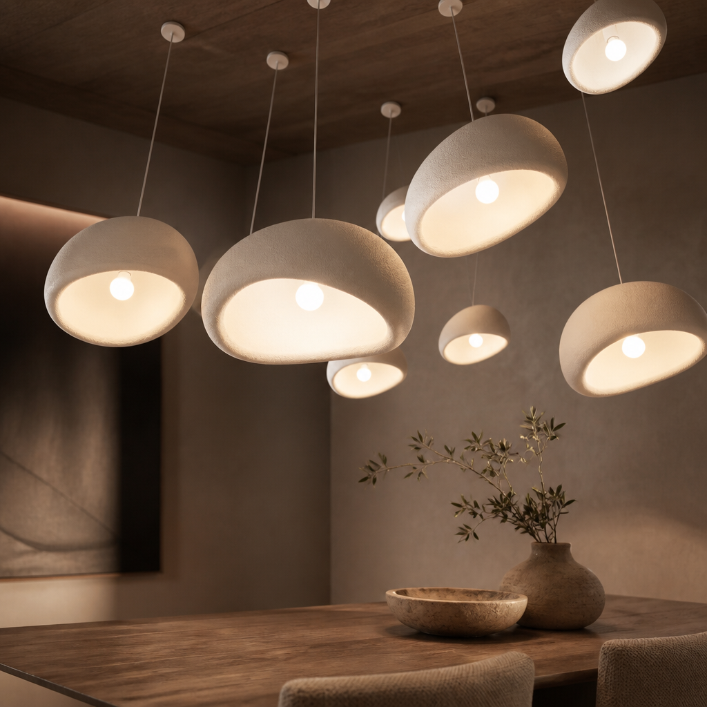 Wabi-Sabi Paper Pendant Chandelier