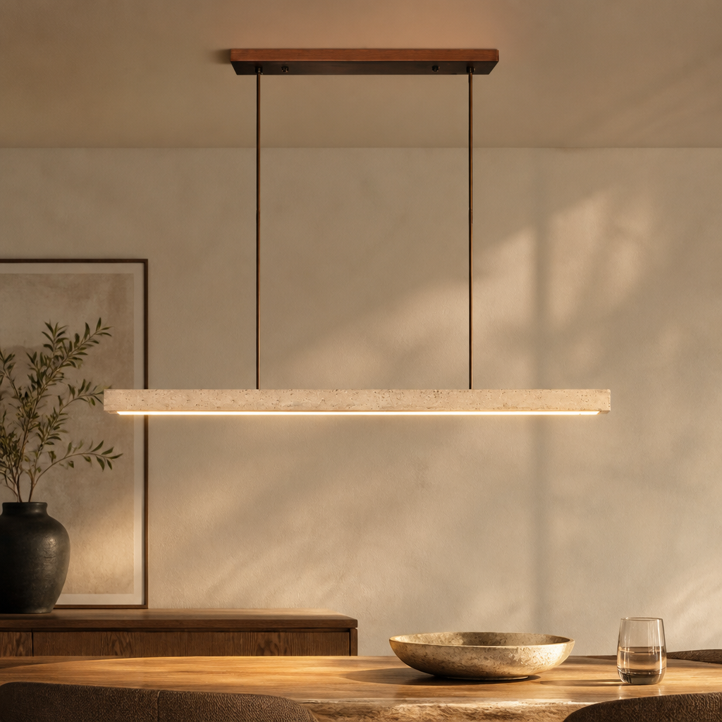 Wabi-Sabi Stone Linear Pendant Light