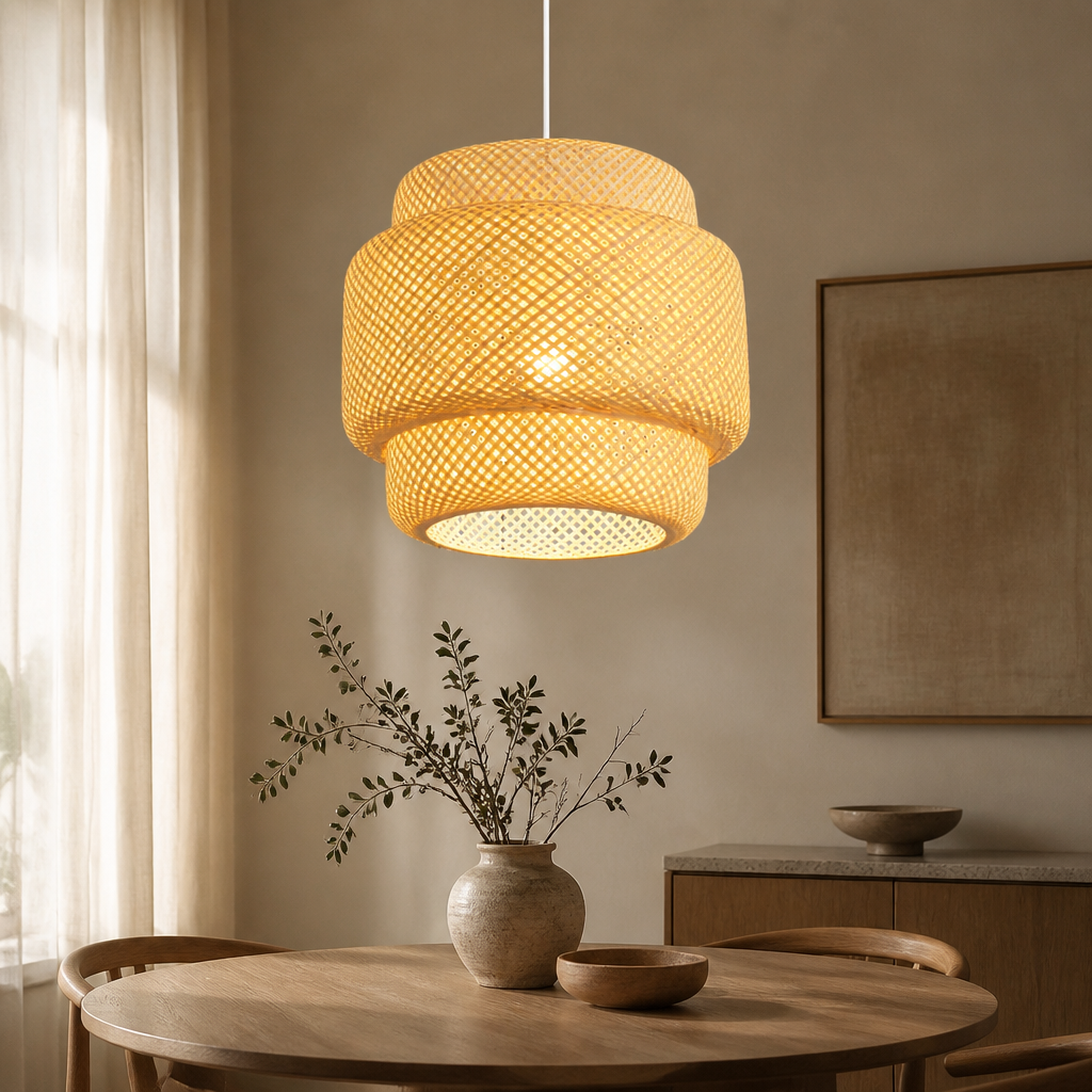 Vintage Bamboo Pendant Chandelier