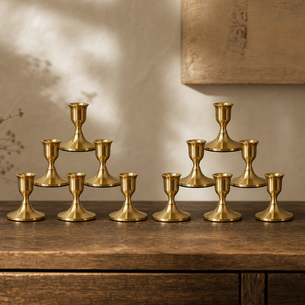 Vintage Brass Candlestick (12-Piece Set)