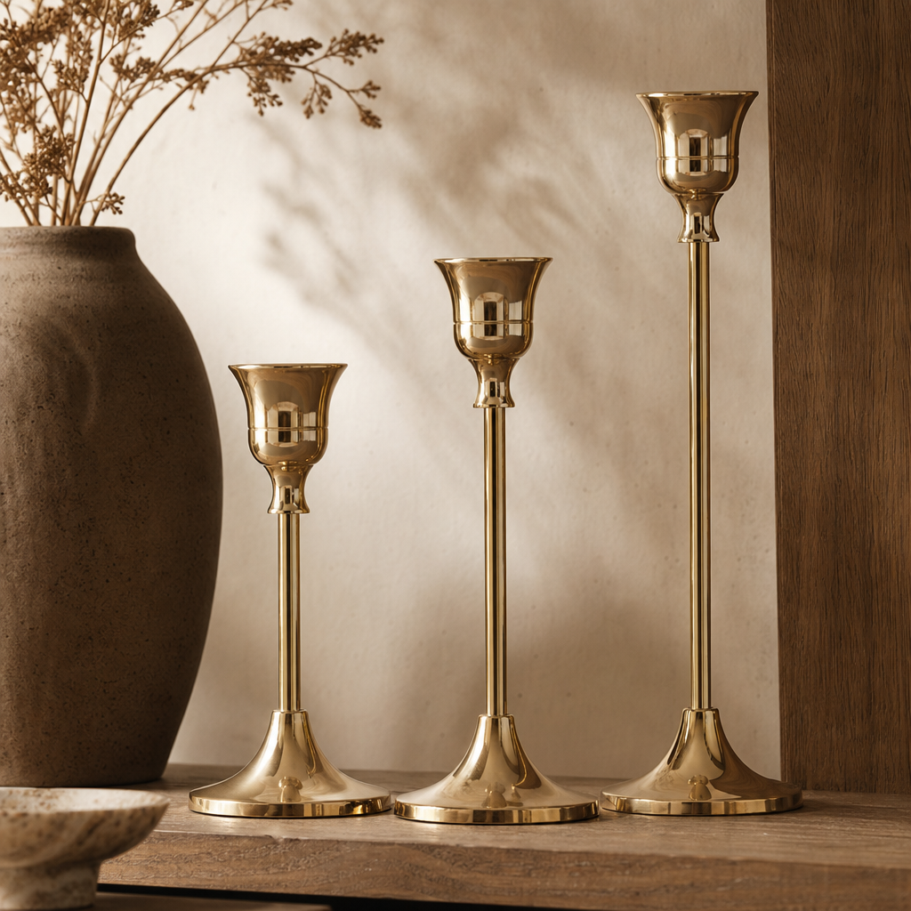 Brass Candlestick (3-Piece Set)