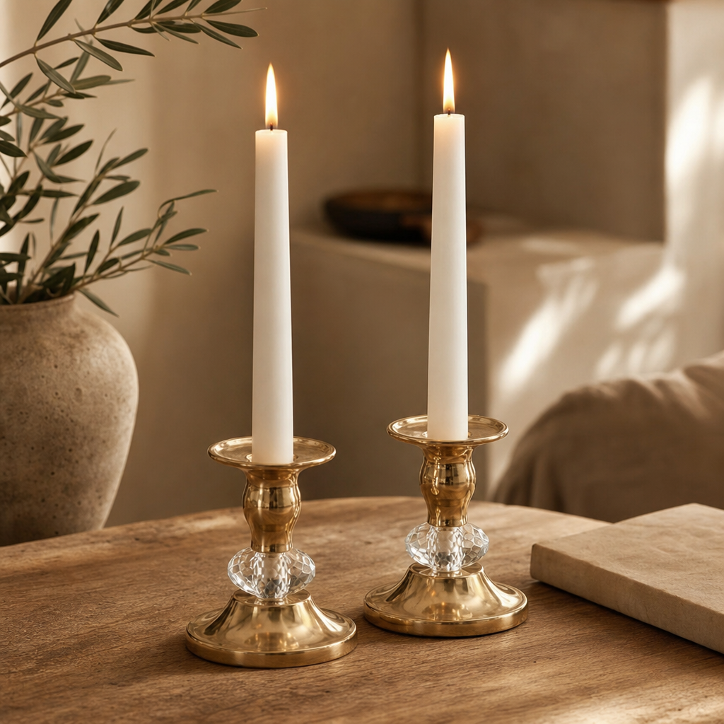 Vintage Crystal Candlestick (2-Piece Set)