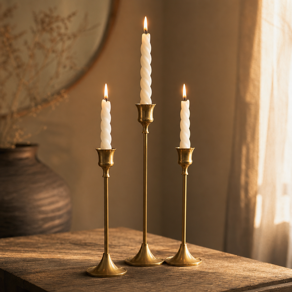 Brass Candlestick (3-Piece Set)