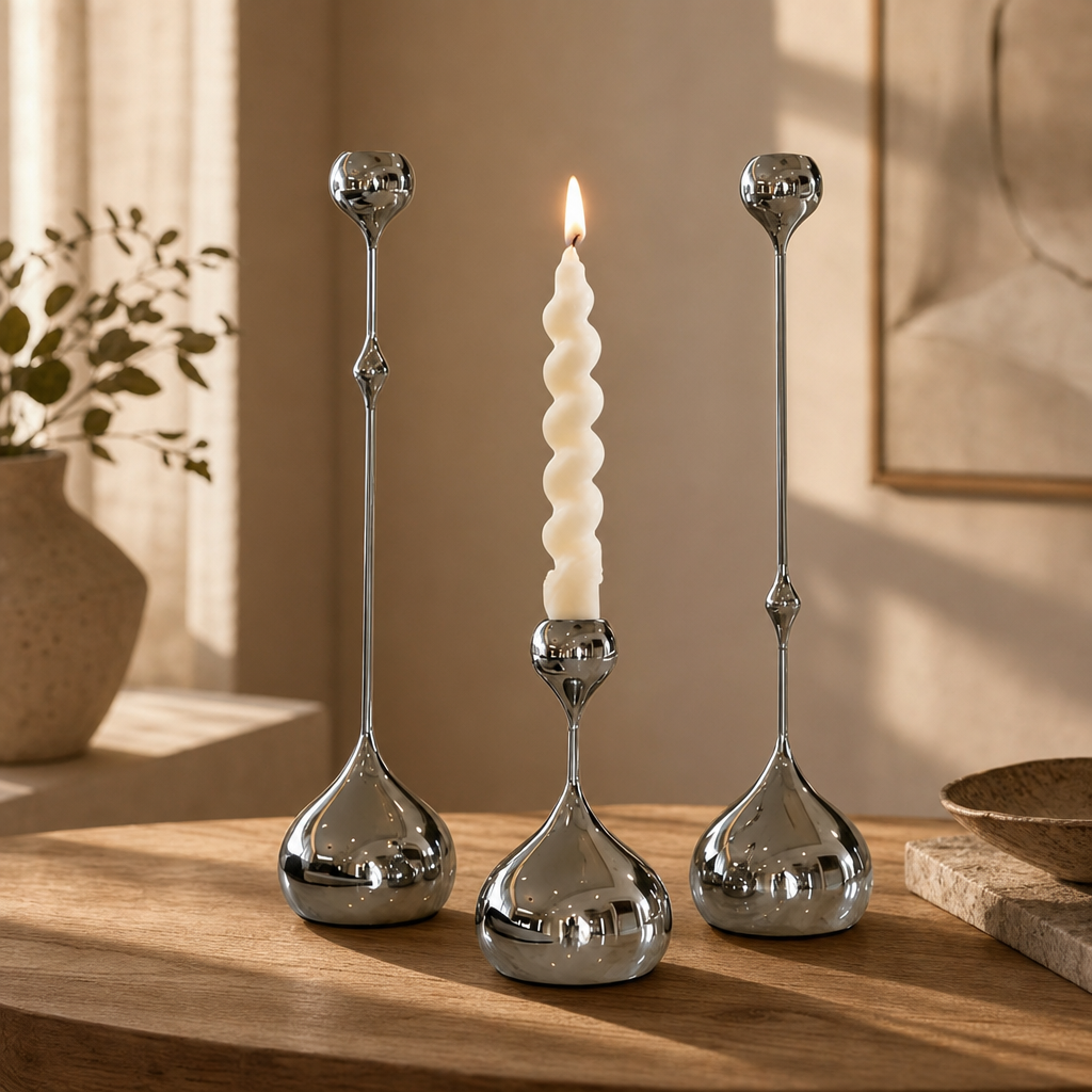 Luxury Brass Candlestick (3-Piece Set)