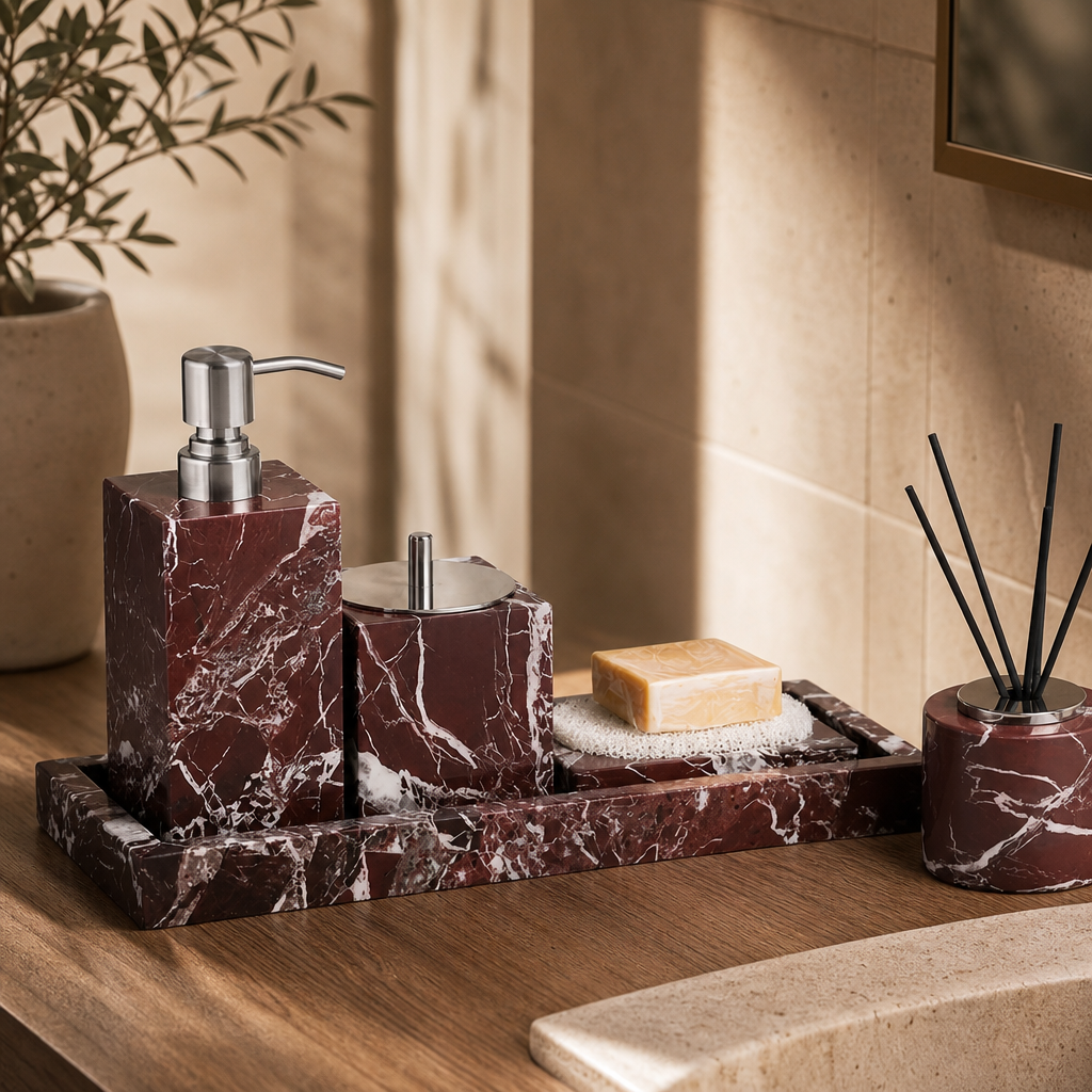 Purple Marble Bathroom Set