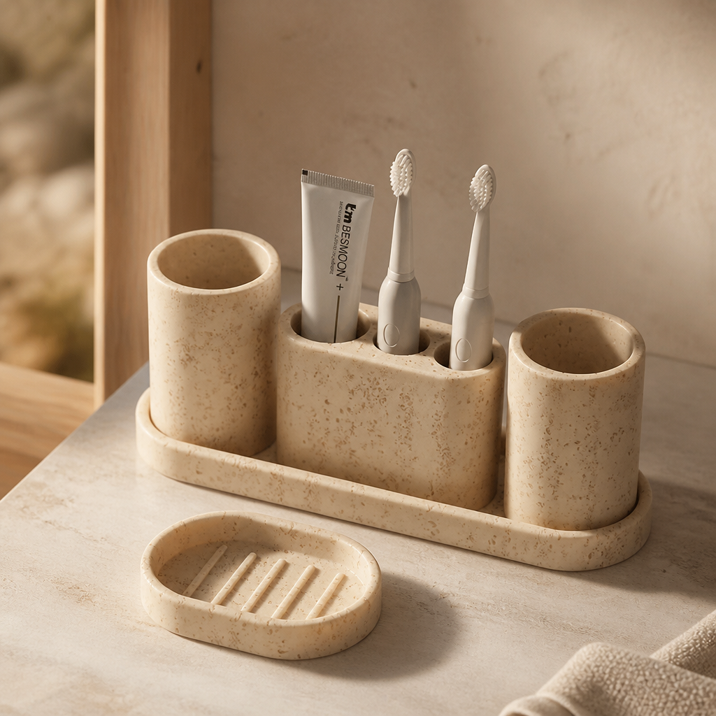 Limestone Bathroom Accessory Set