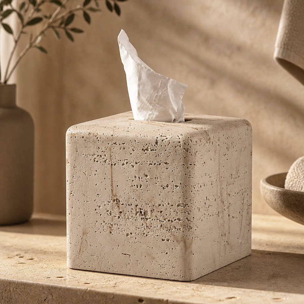 Travertine Tissue Box Cover