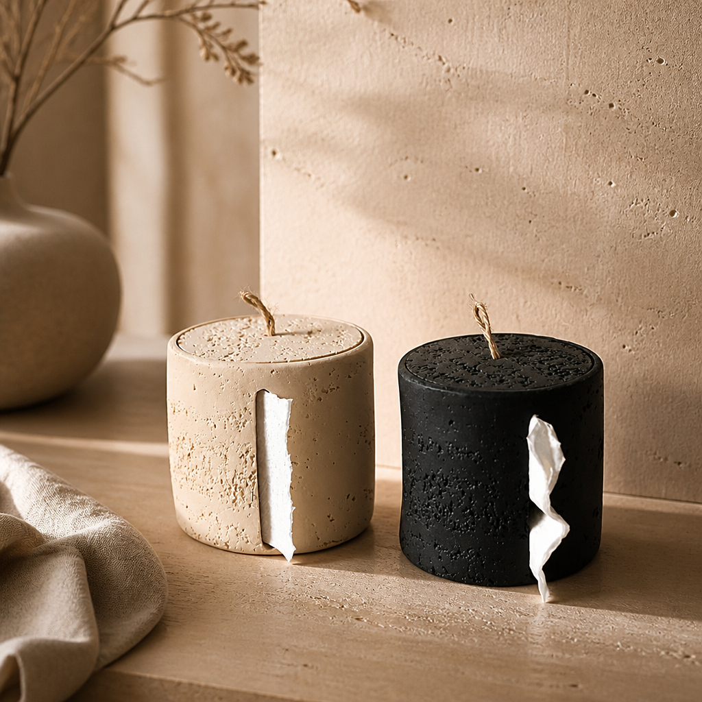 Wabi-Sabi Sandstone Tissue Box