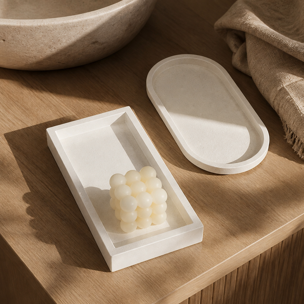 Travertine Stone Vanity Tray