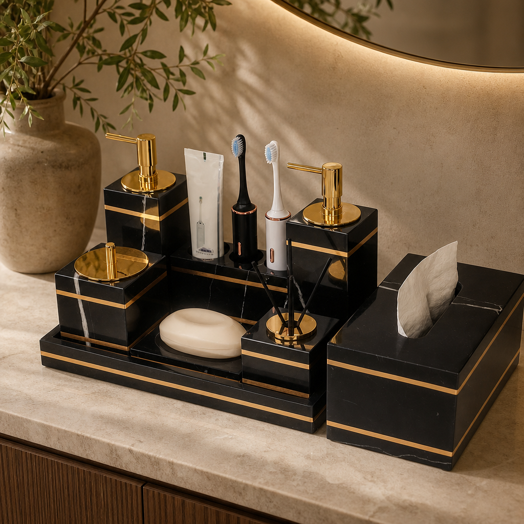 Nero Marquina Bathroom Set