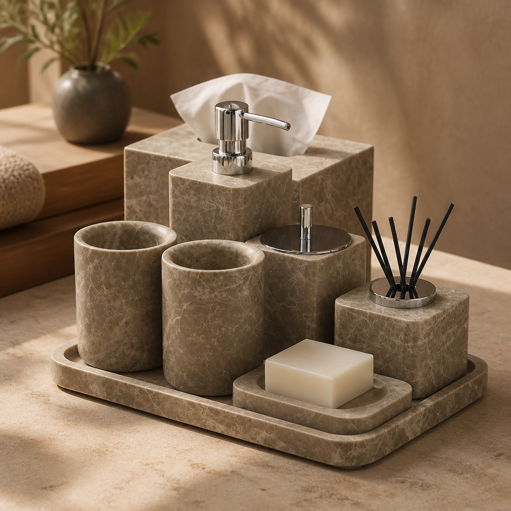 Nordic Marble Bathroom Set