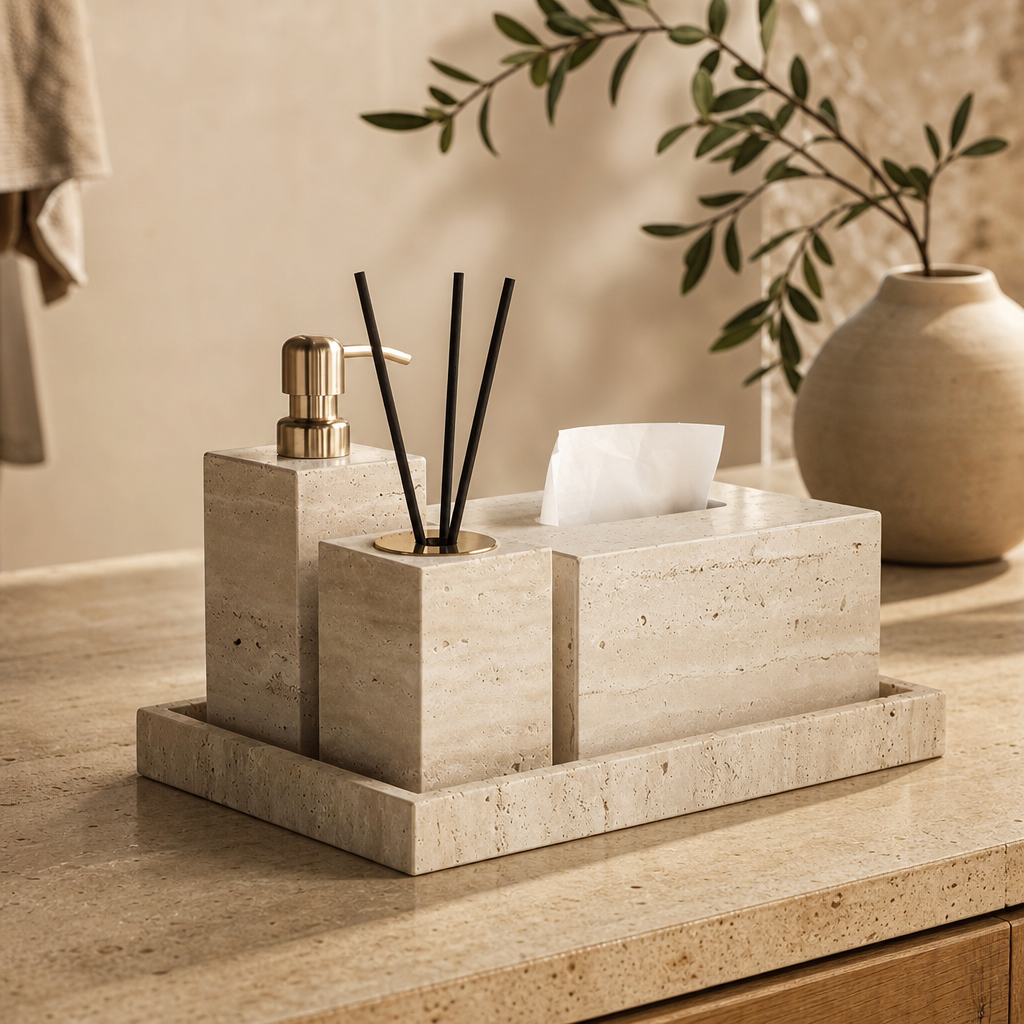 Travertine Bathroom Set