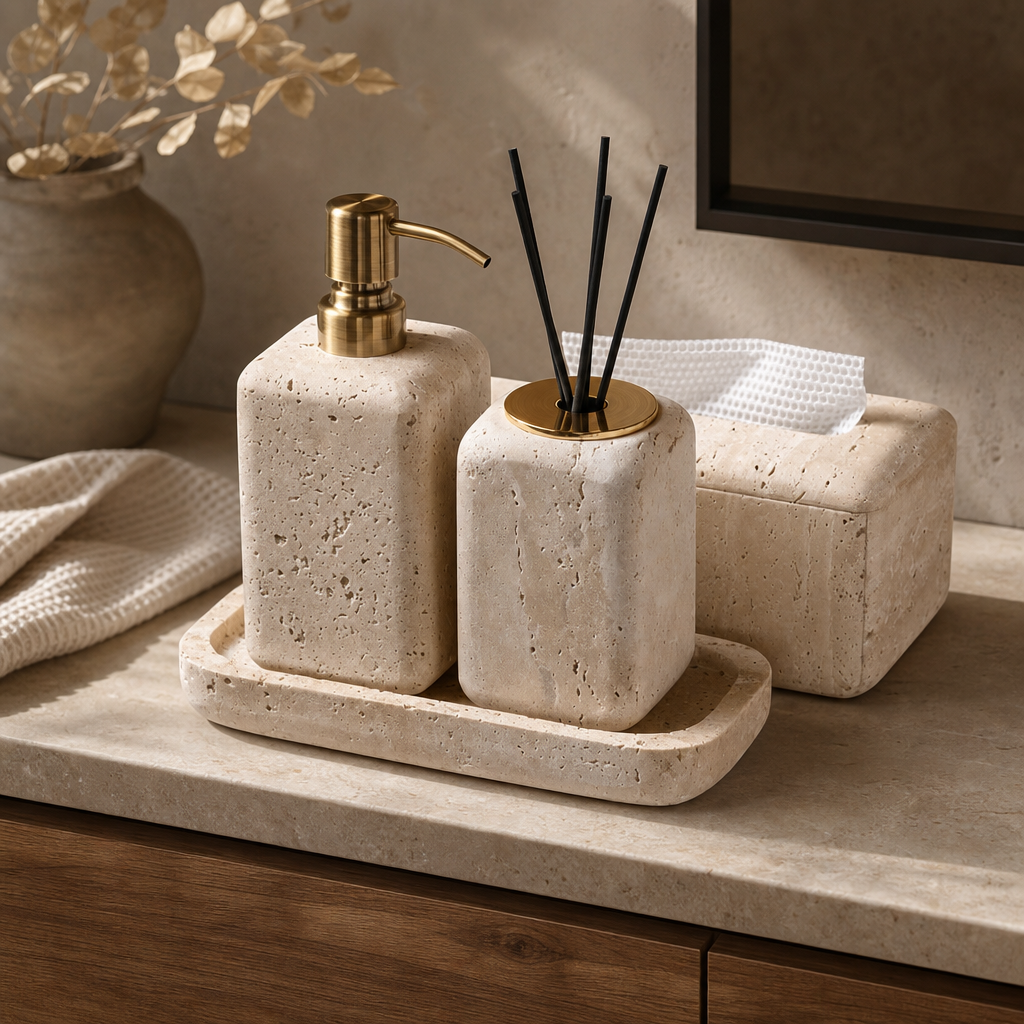 Beige Travertine 6-Piece Set