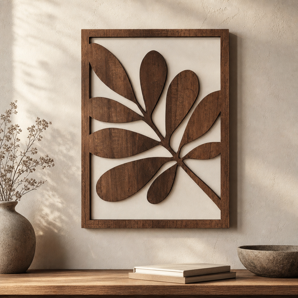 Set of 3 Boho Natural Wood Wall Sculpture