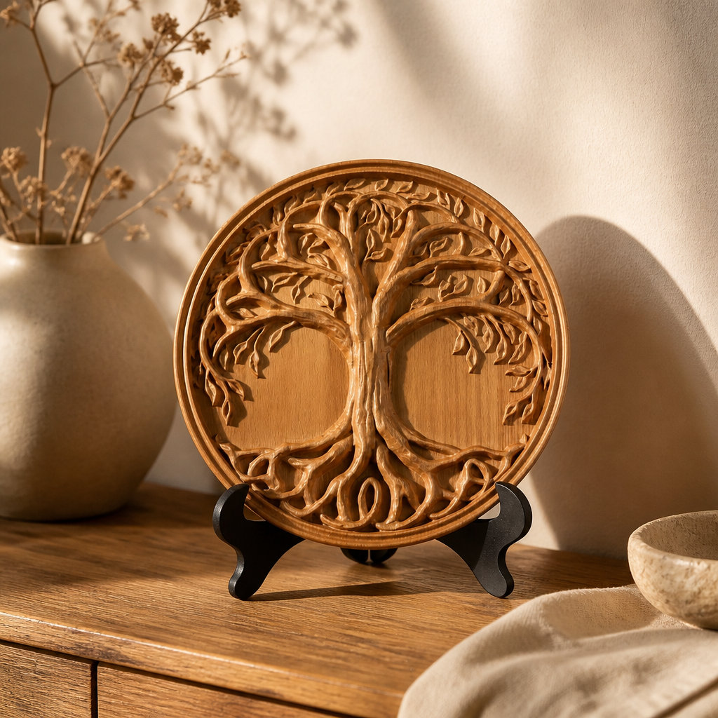 Art Deco Natural Wood Wall Sign