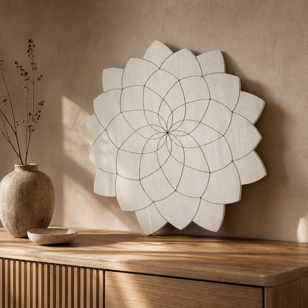 Boho Geometric Natural Wood Wall Sculpture