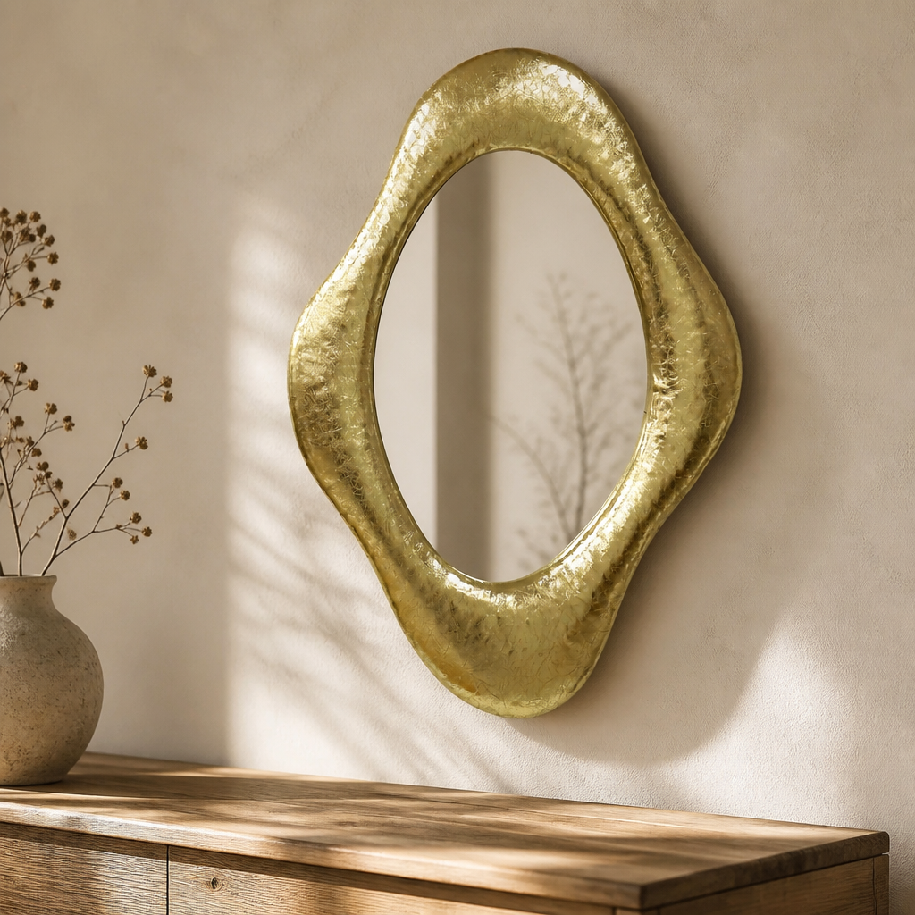 Farmhouse Irregular Gold Wall Mirror