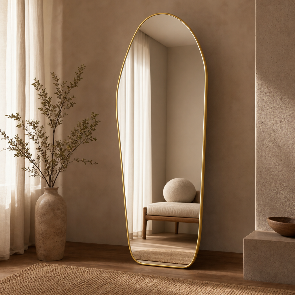 Irregular Gold Full-Length Wall Mirror