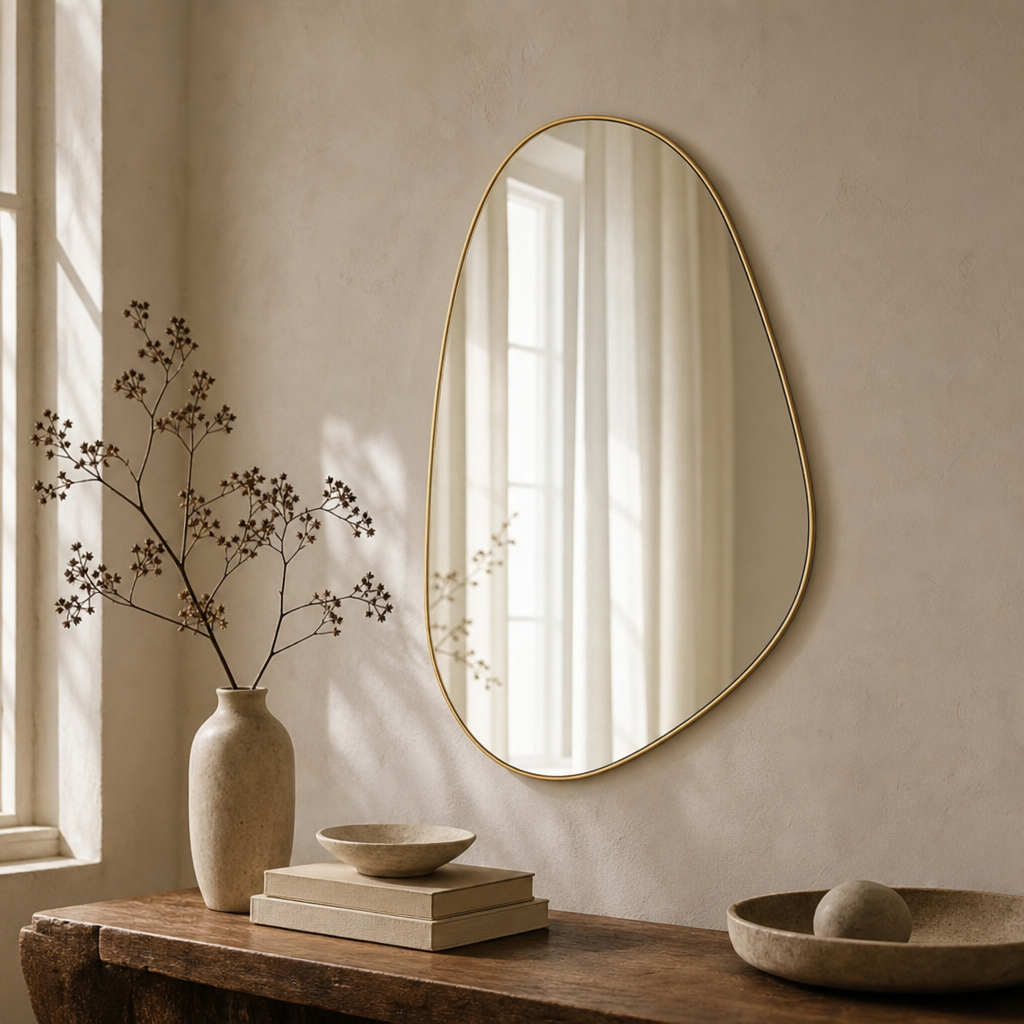 Art Deco Irregular Gold Wall Mirror