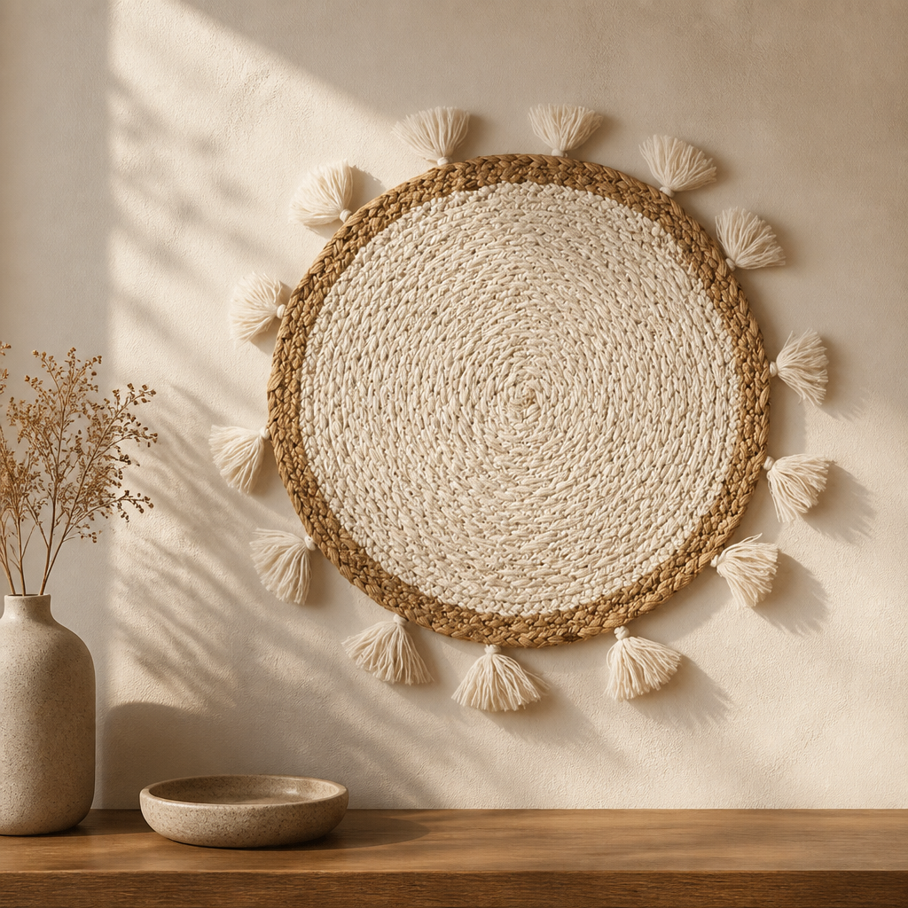 Boho Round Sage Green Macrame Wall Hanging