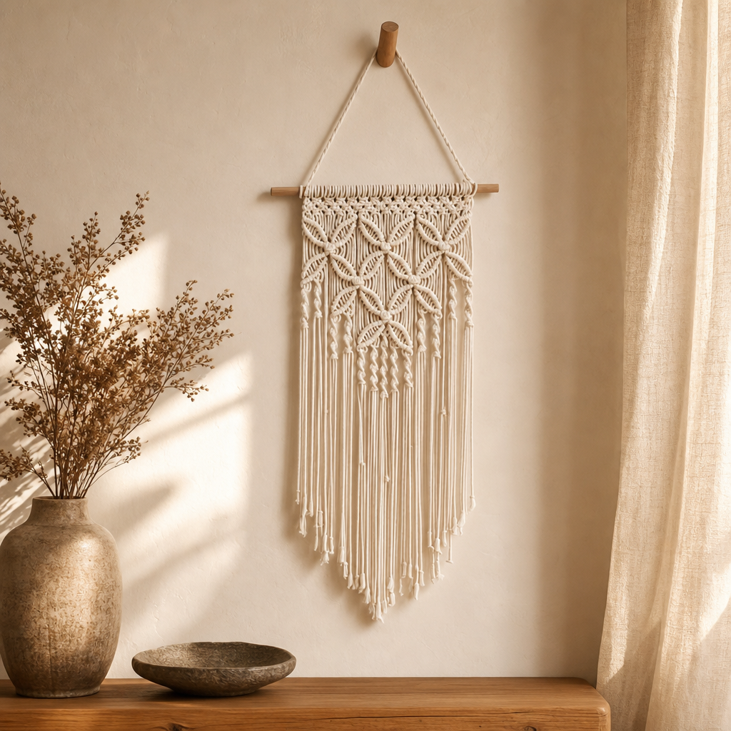 Boho Beige Macrame Wall Hanging