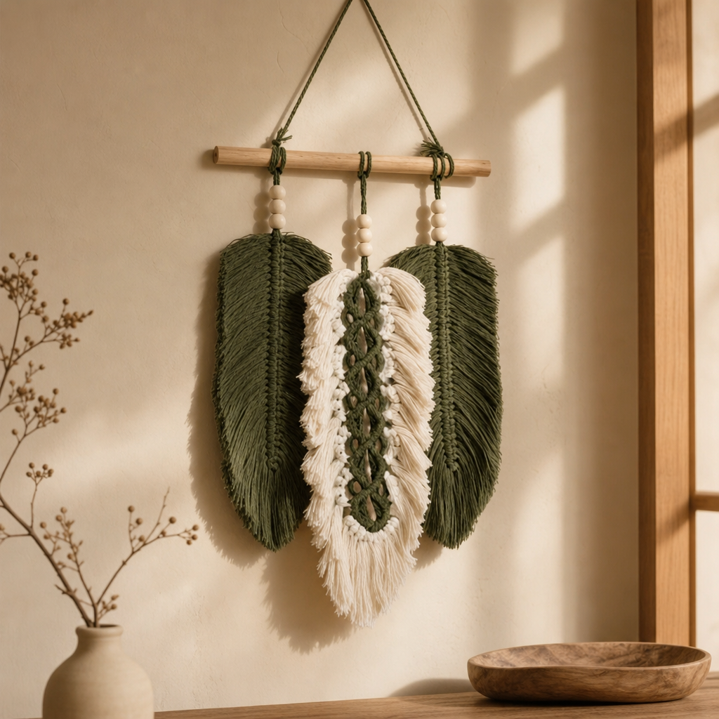 Boho Green Macrame Wall Hanging