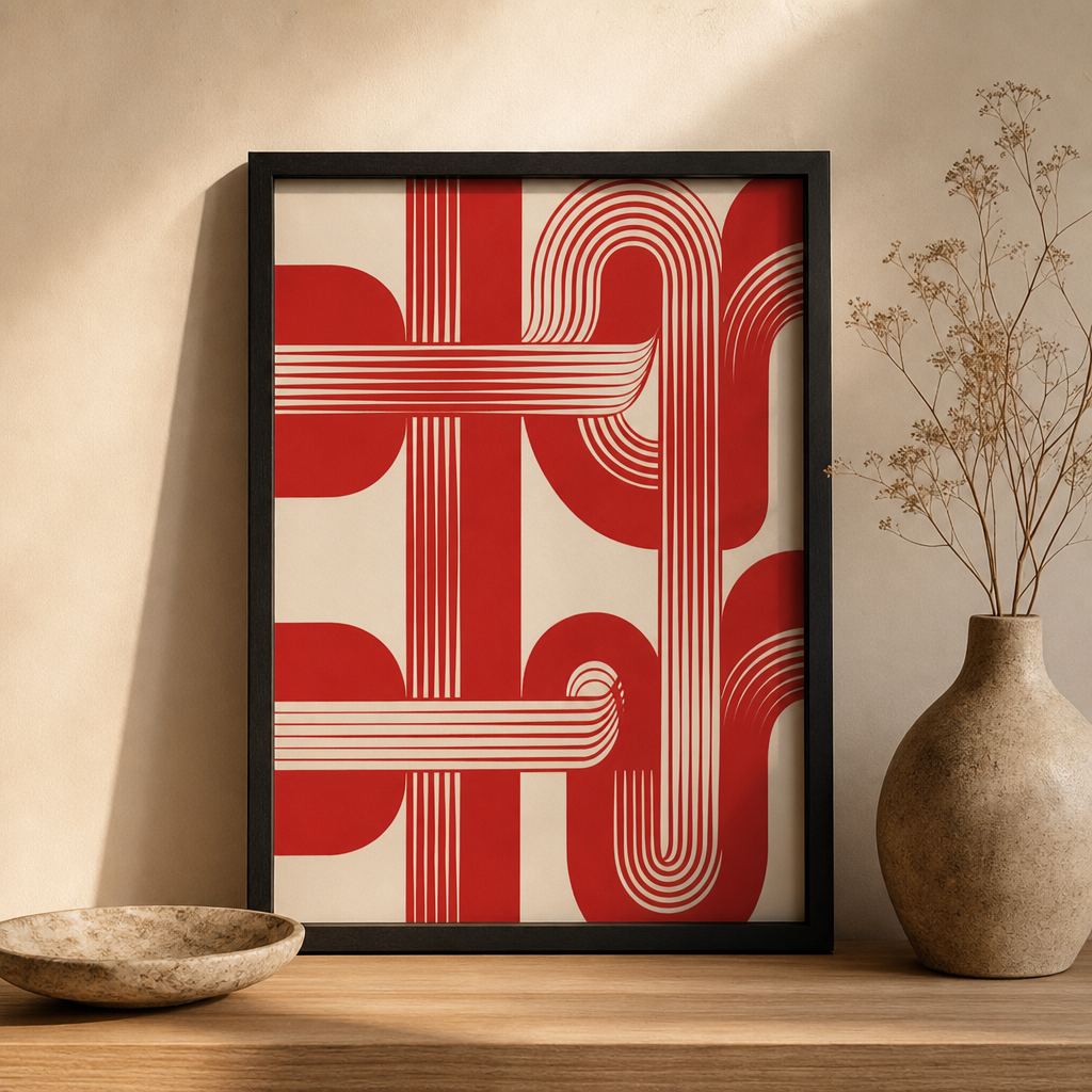 Geometric Sage Green Canvas Wall Art