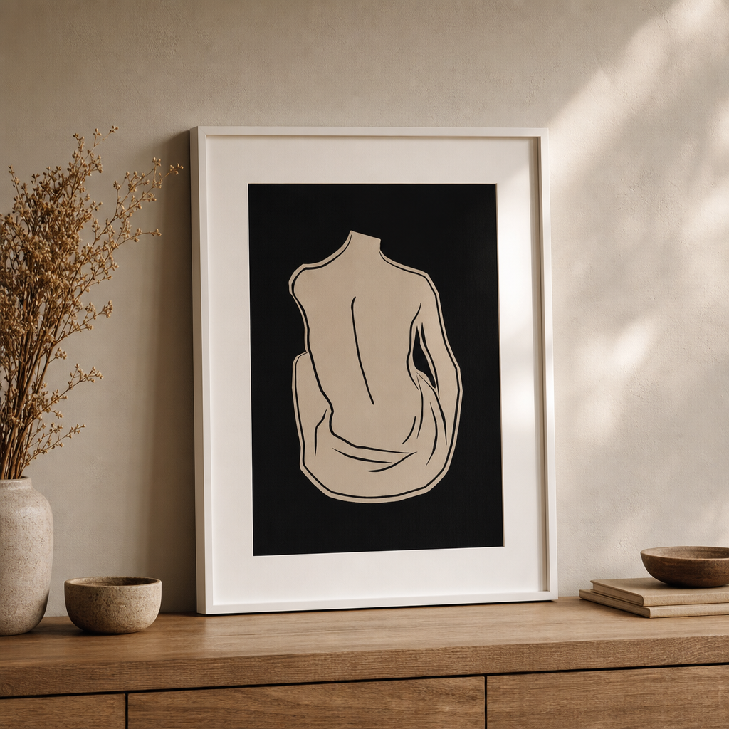 Modern Rectangular Beige Canvas Wall Art
