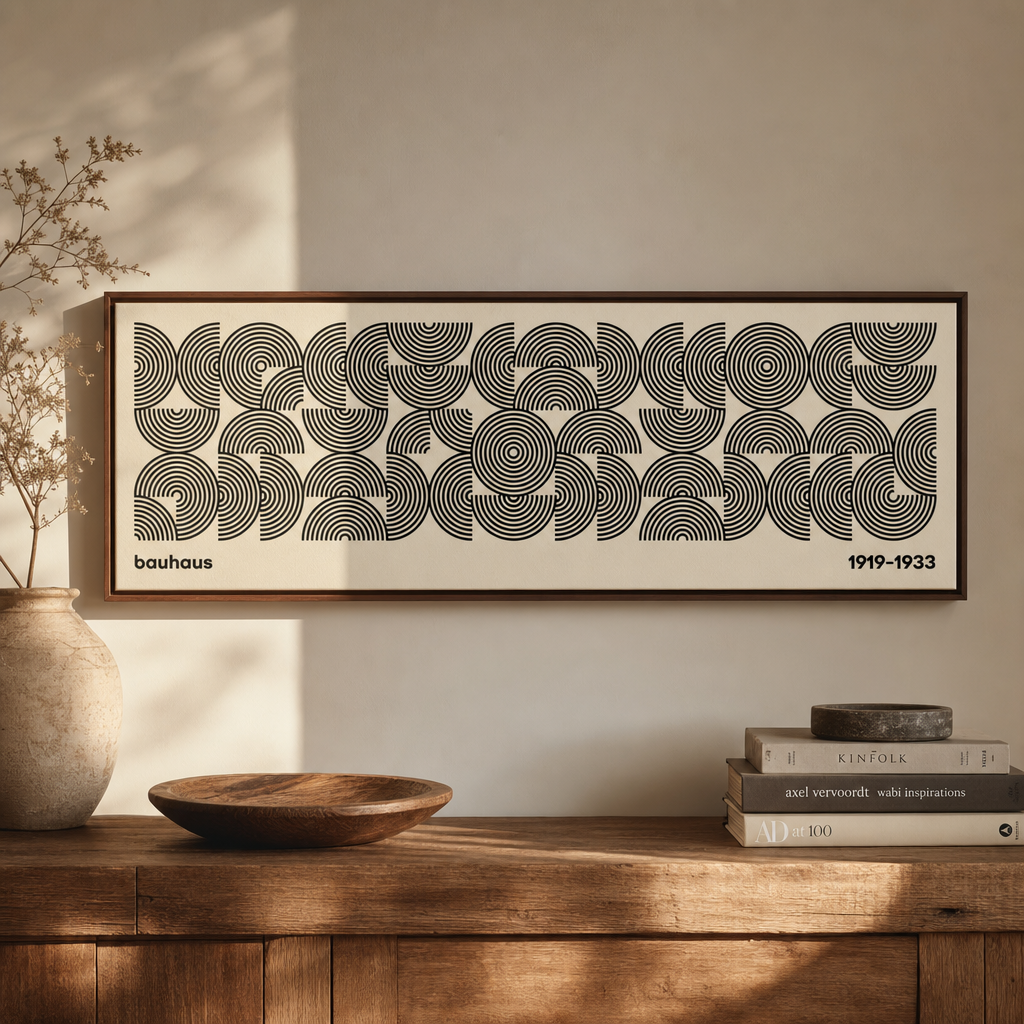 Modern Geometric White Canvas Wall Art