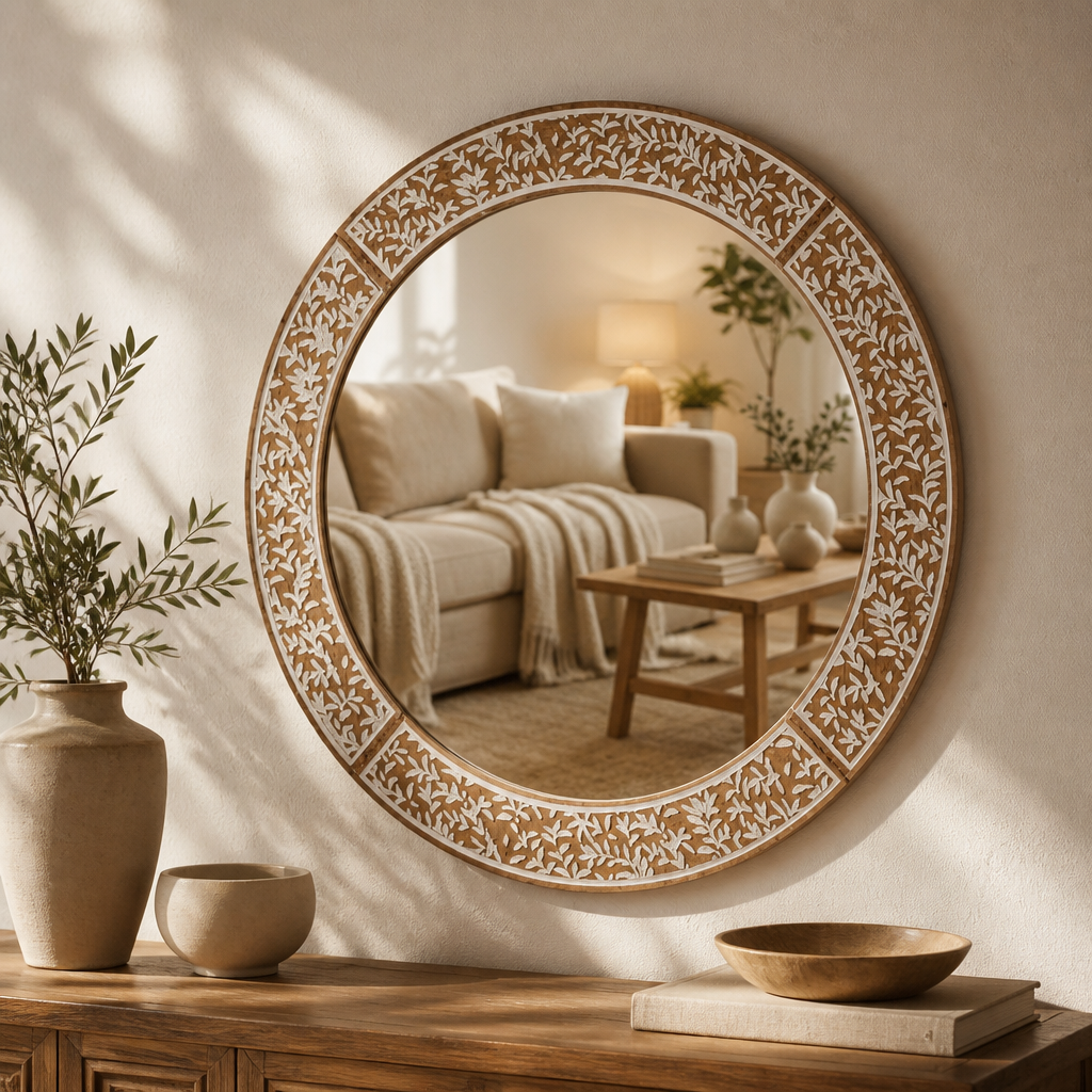 Farmhouse Round Wall Mirror