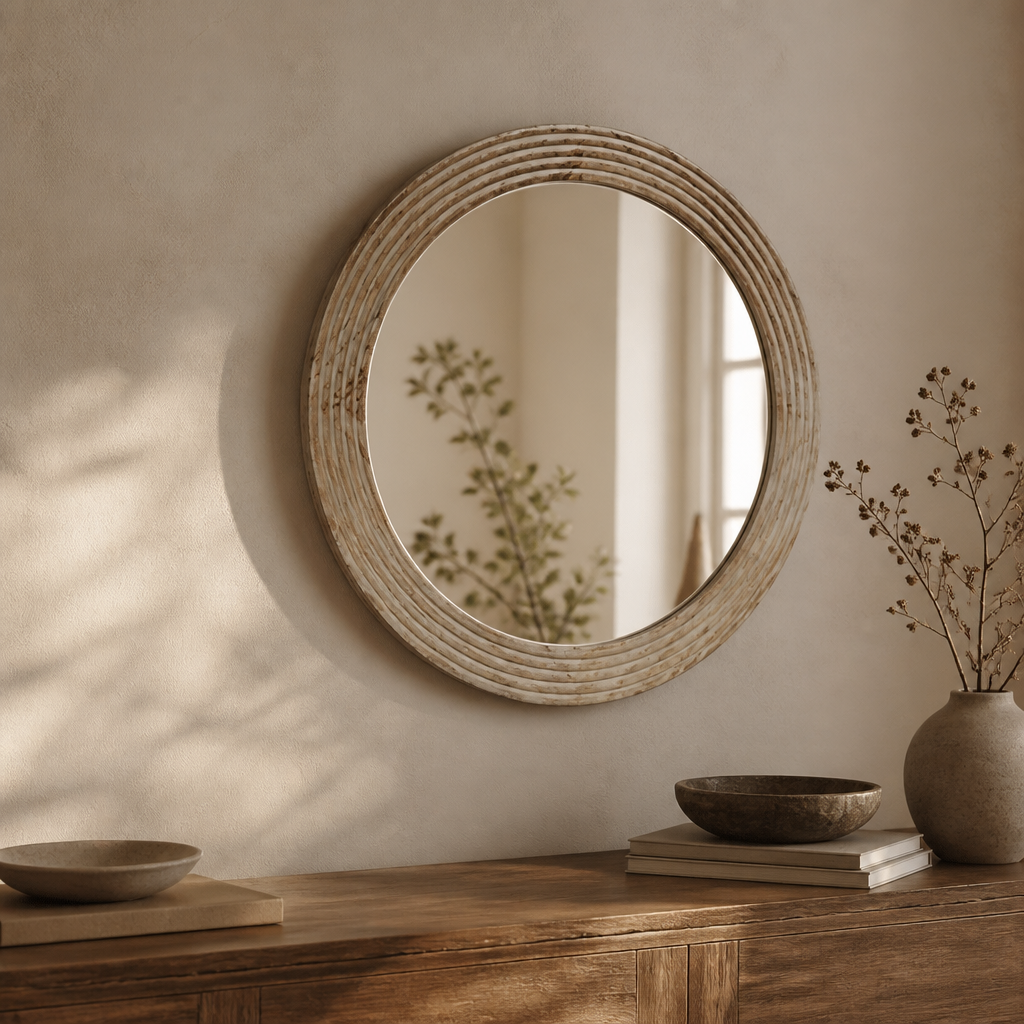 Farmhouse Round Wall Mirror
