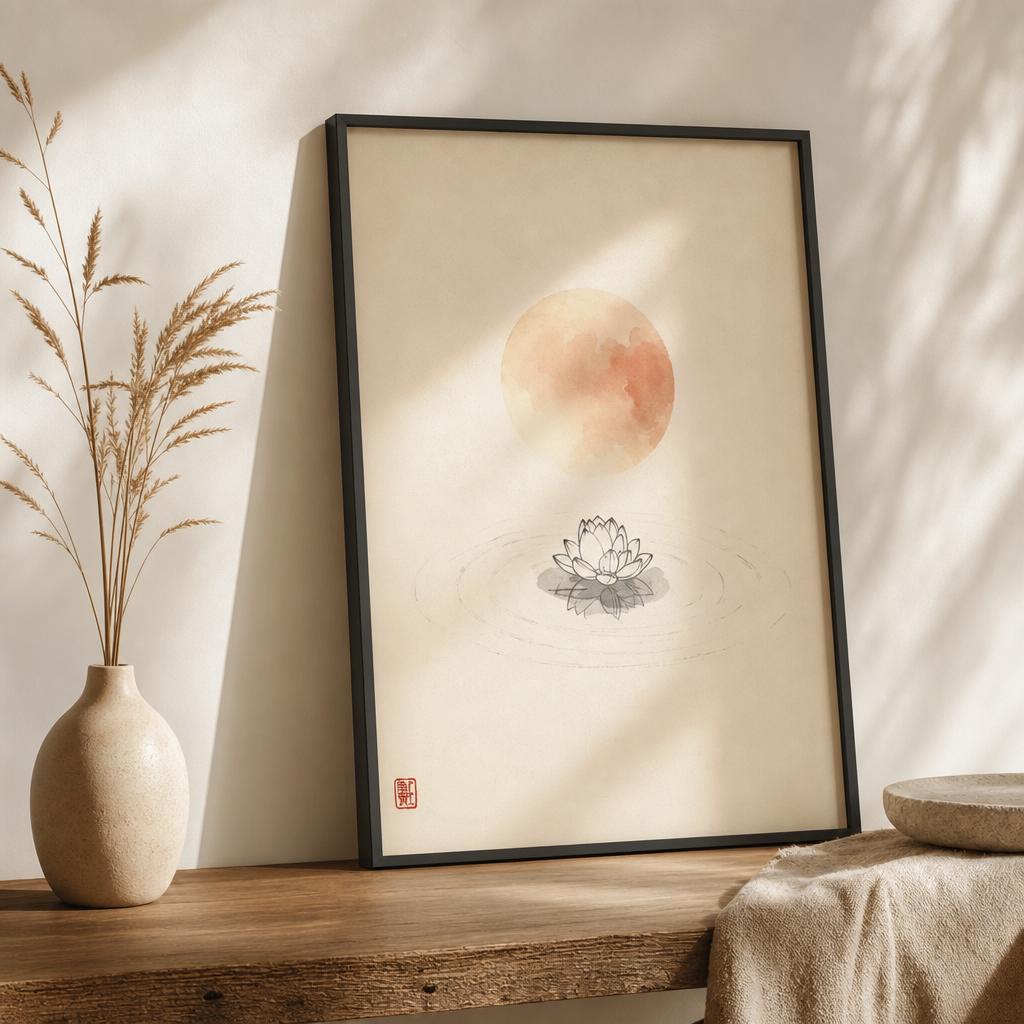 Set of 3 Japandi Canvas Wall Art