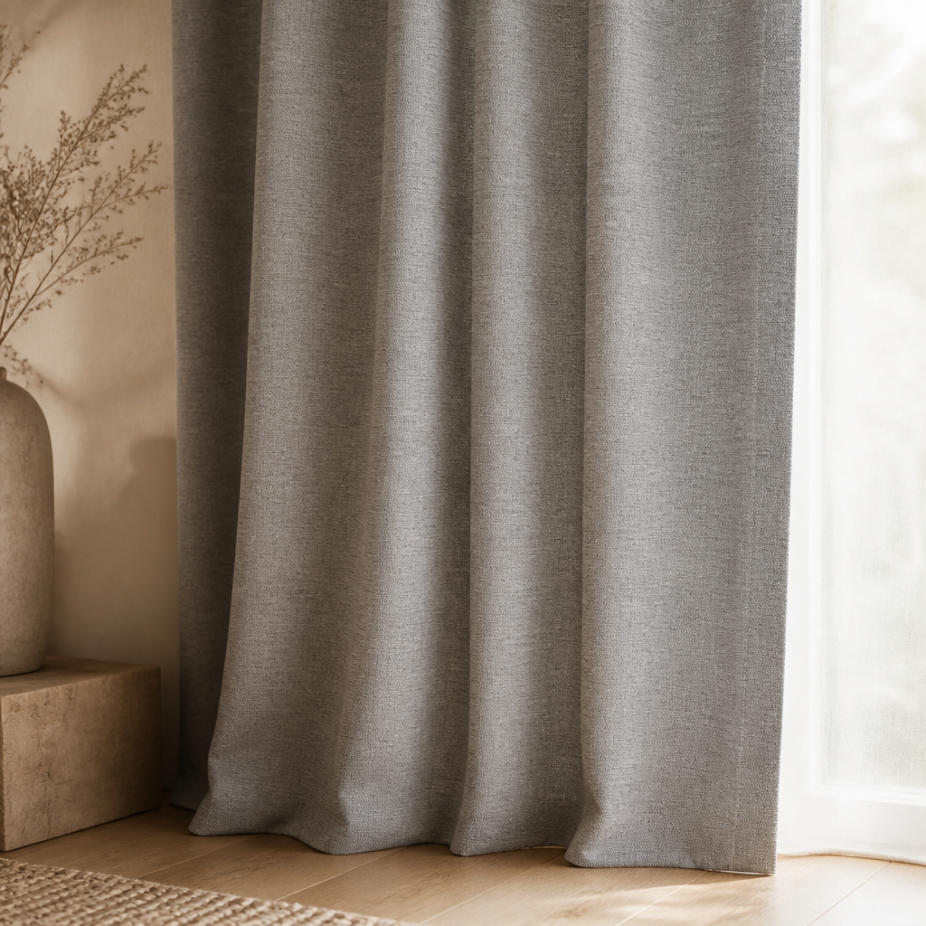 Modern Polyester Linen Blackout Curtains