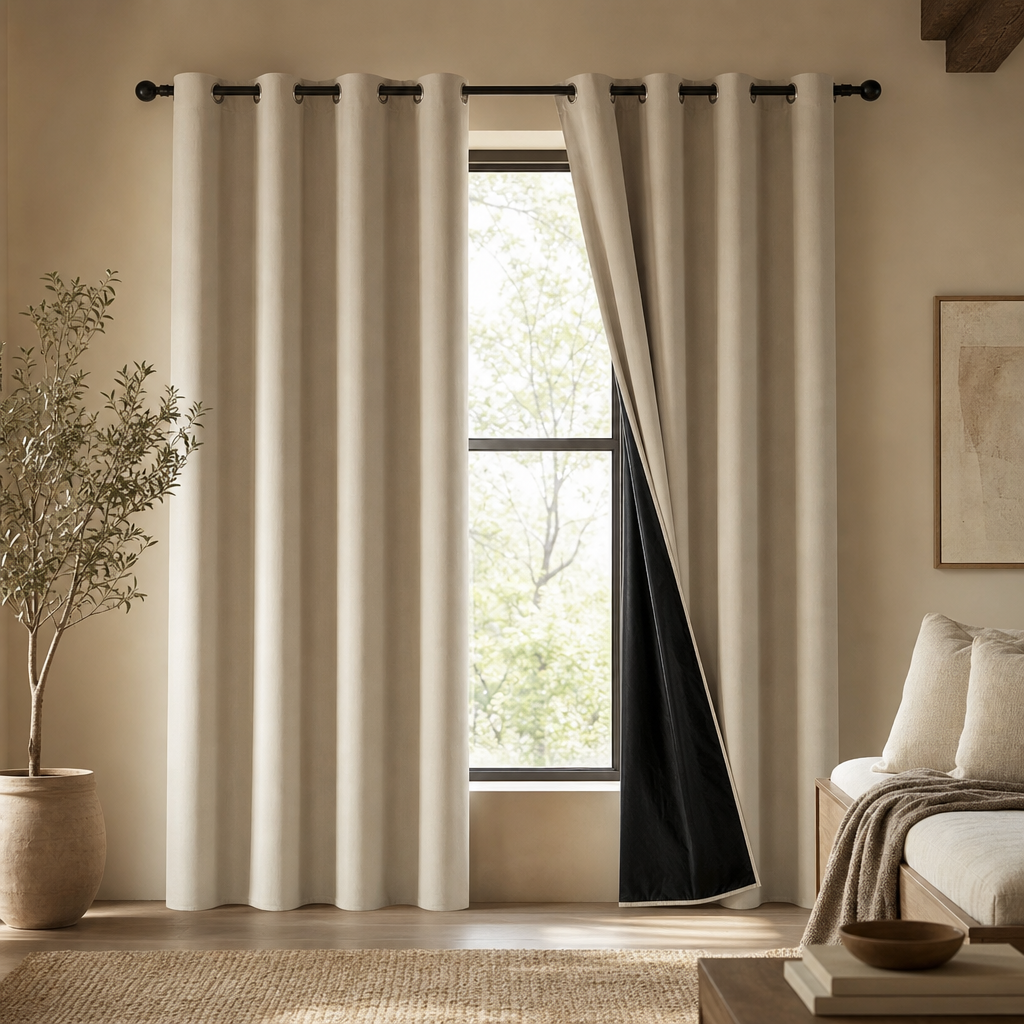 Modern Linen Blackout Curtain