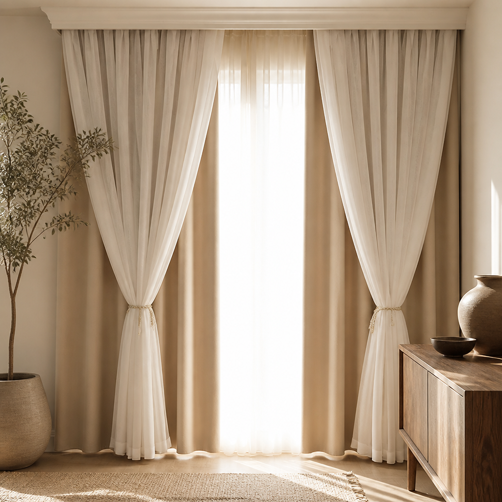 Modern Gauze Blackout Curtains